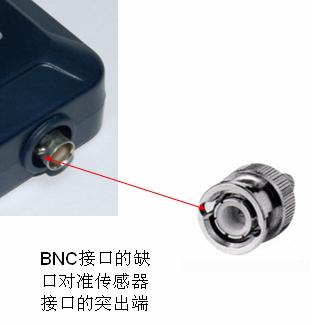 电导率电极与传感器连接时将BNC接口的缺口与传感器的接口的凸出端对准拧紧即可