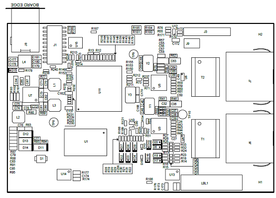 工业通信引擎AMIC110 ICE PCB元件布局图(顶层) 工业通信引擎AMIC110 ICE PCB元件布局图(顶层)