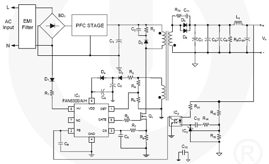 90w(19v/4.74a)适配器参考设计完整电路图 90w(19v/4.