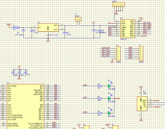 于stm32实现lora物联网通信电路方案(原理图 pcb)