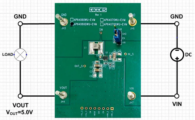Diodes AP64060Q评估板(AP66200Q同步DC-DC降压变换器)的介绍、特性、及应用