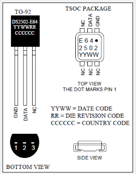 DS2502-E64 IEEE EUI-64節(jié)點地址芯片