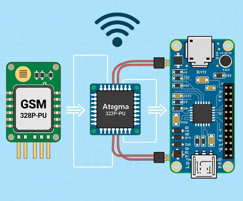 使用 GSM 和 Arduino 的带音频的無線信息顯示系統 ( ATmega328p -PU)设计方案