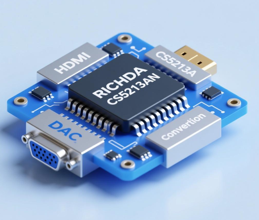 瑞奇达CS5213AN设计HDMI转VGA带DAC方案|CS5213AN HDMI转VGA带音频输出