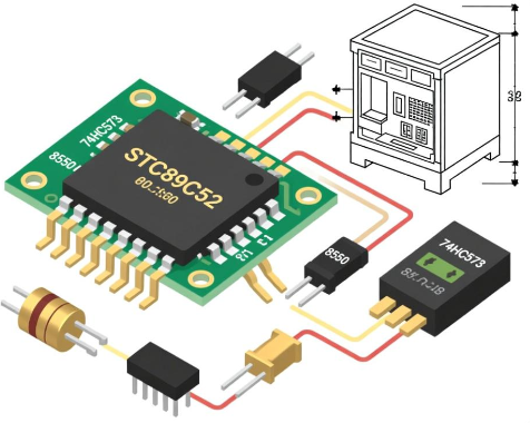 基于STC89C52单片机+8550三极管+74HC573锁存器实现全自动洗碗机设计方案