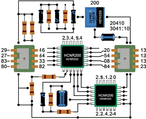 hcnr200电压隔离电路图