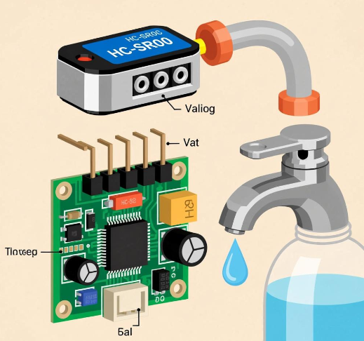 基于HC-SR04的超声波洗手液电路方案