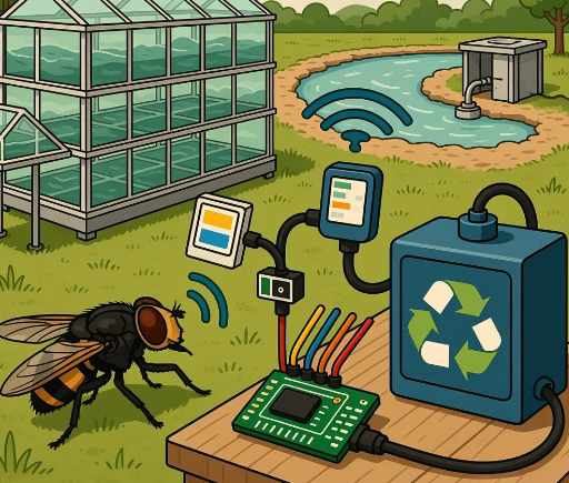 黑水虻养殖中基于ESP8266的传感器网络系统以支撑循环经济的应用