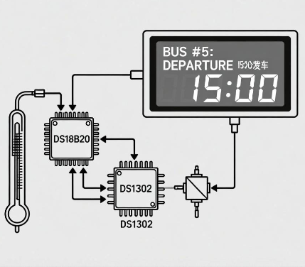 基于DS18B20与DS1302的公交车报站系统