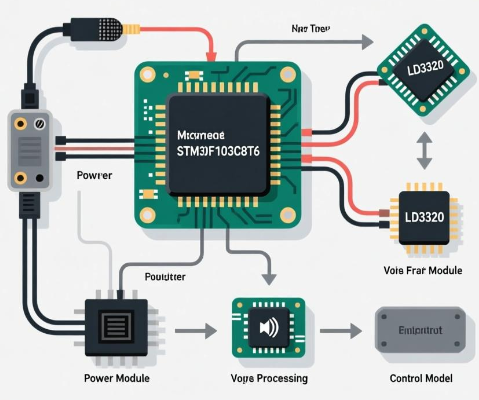 基于ARM 32单片机STM32F103C8T6+语音识别芯片LD3320的非特定人语音识别系统的设计方案