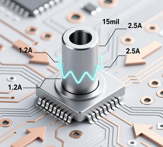 PCB设计中15mil过孔可以过多大电流？