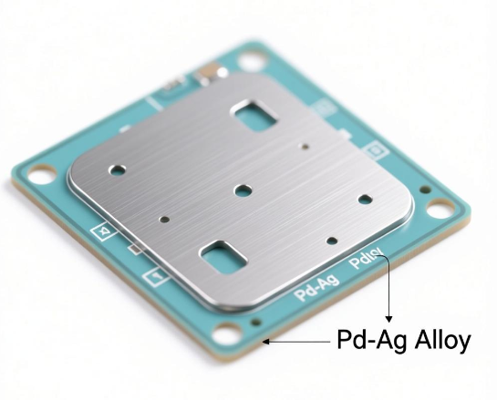 PCB“钯银焊盘”，它是一种采用钯银合金制成的焊盘