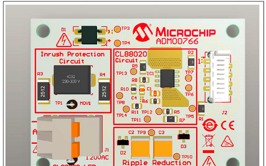 Microchip公司的CL88020输入电压120VAC 8.5W离线LED驱动方案