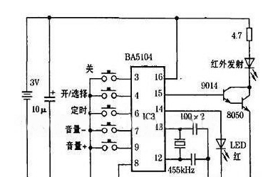 基于BA5104/BA8206主控芯片的音响红外遥控电路设计