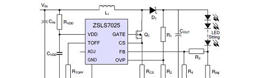 基于IDT公司的ZSLS7025高亮LED升压控制方案