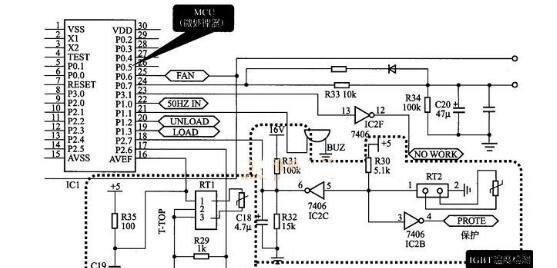 电磁炉温度检测电路图(高频/IGBT/传感器温度检测电路)