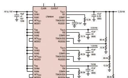 基于LTMR4644四通道DC/DC降压型微型模块(微型模块)稳压器的16A稳压电源解决方案