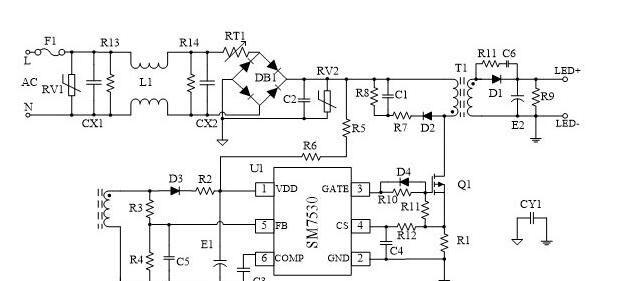 基于SM7530/SM7532/SM7534的隔离型高功率因数LED照明驱动方案