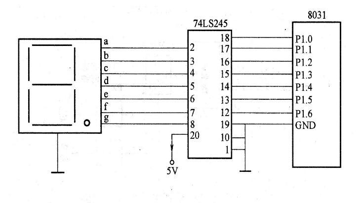 74LS245双向驱动芯片的数码管点亮电路图