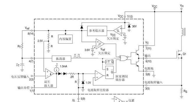 高频开关电源中电压控制芯片UC3842的内部电路