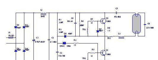 110V供电的节能灯电子镇流器电路图及设计要点