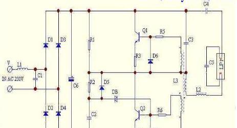 标准的单管电子镇流器电路图