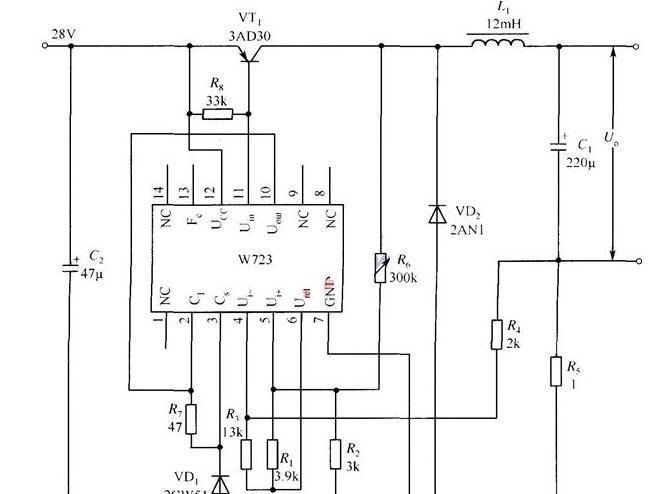 W723开关式恒流源应用电路图