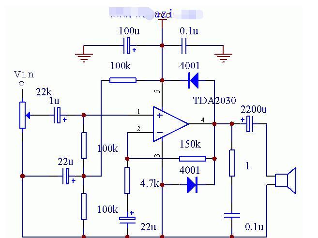 TDA2030单电源接法电路图