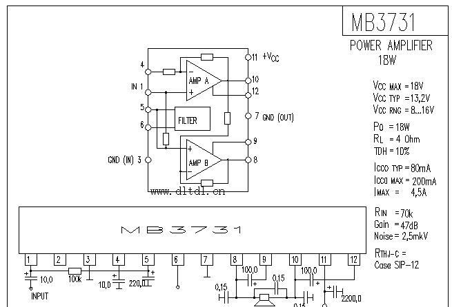 MB3731功放电路图