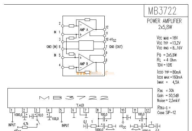 MB3722功放电路图