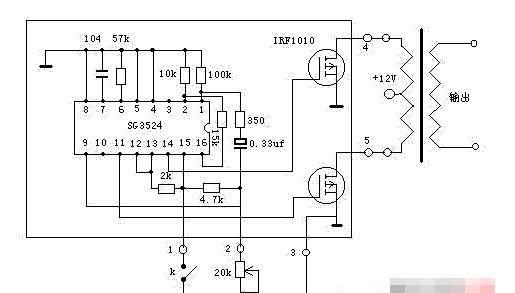 SG3524打造的简单逆变器电路图
