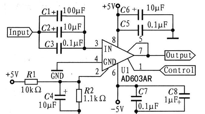AD603电压增益控制电路图