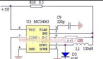 基于MC34063芯片设计5V转12V升压电路