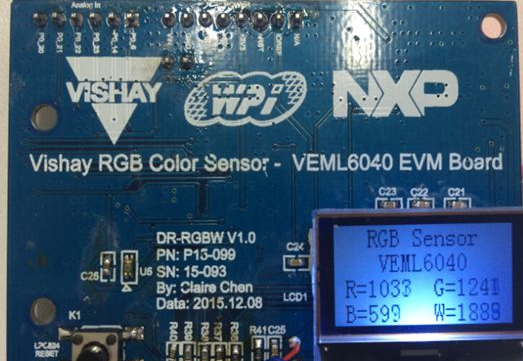 基于Vishay VEML6040 检测当前环境颜色方案