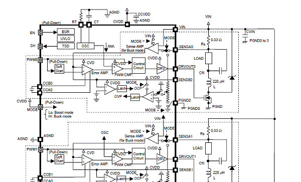 NEC μPD168804四路降压升压恒流驱动方案 
