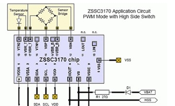 一款ZSSC3170汽车传感器信号调理电路图