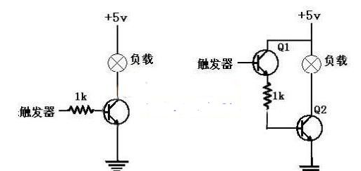 三极管开关电路改进接法电路图