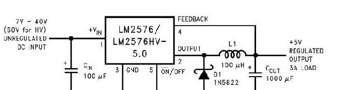大范围7~40V转5VDC-DC降压原理电路图
