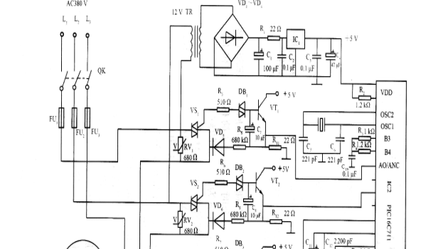 三相电动机节电器电路原理图