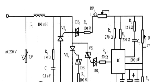 单相电动缝纫机节电器电路原理图