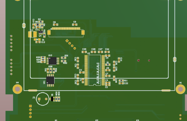 STM32429+16位SDRAM+RGB2双层板的电路方案设计（原理图+pcb）