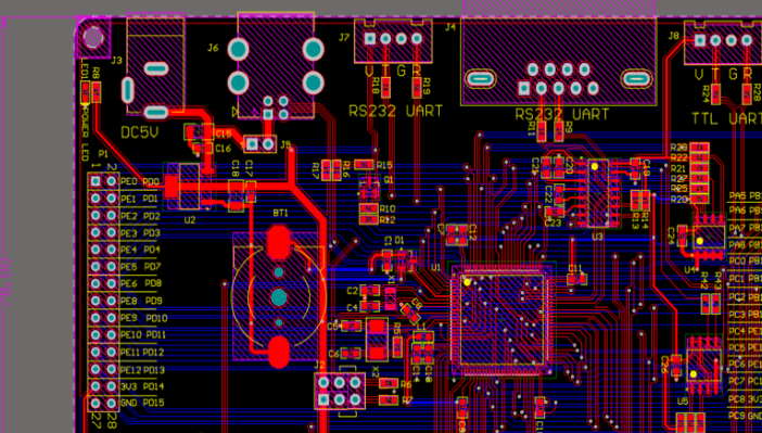 STM32F103VGT6核心板电路方案设计（原理图+pcb+bom表）