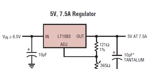 基于FPGA LT1083/LT1084/LT1085的低压差正压可调稳压器应用电路设计方案