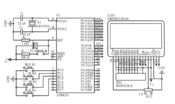 基于AT89C51单片机的报站系统液晶显示硬件电路设计方案