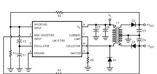 LM1578A开关稳压器组成的RS232电源电路