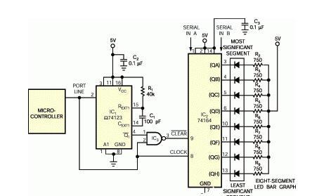 基于LM3914+微控制器8线I/O端口实现8段条形图LED显示设计方案