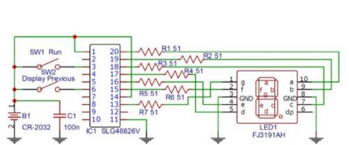 通过四个异步振荡器+SLG46826V+CR2032的真实随机数生成器骰子设计方案