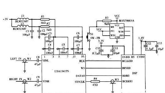 基于DSP芯片TMS320VC5402+UDA1341TS A/D转换芯片实现列出监控系统的设计方案