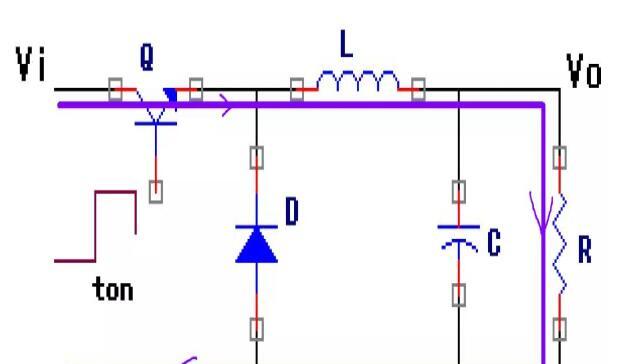 DC-DC开关电源变换器的原理图，Buck变换器的基本拓扑形式