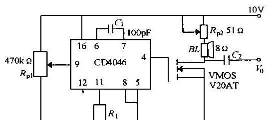 CD4046构成的电压频率转换器电路